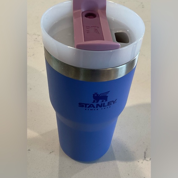 Stanley Blue Tumbler with Purple Lid *Couple light Flaws on side - Picture 4 of 7
